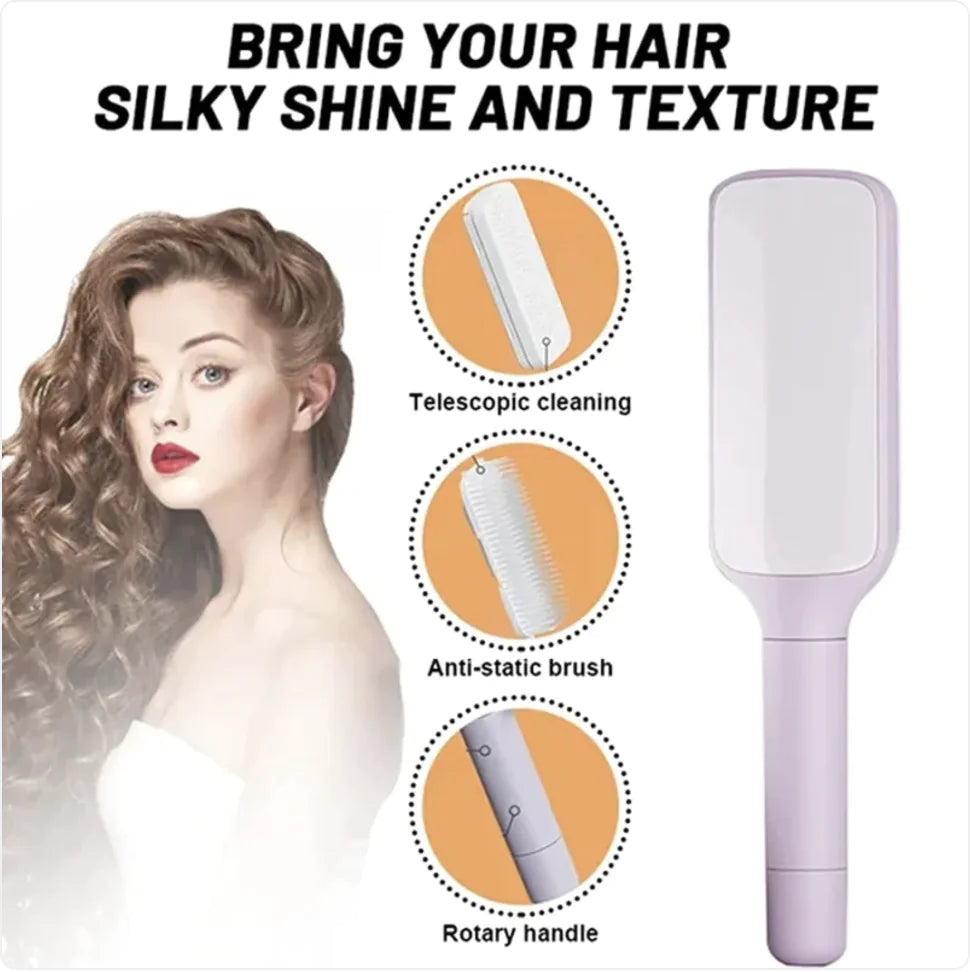 4-in-1 Self-Cleaning Anti-Static Hair Brush with Massage and Lifting Function