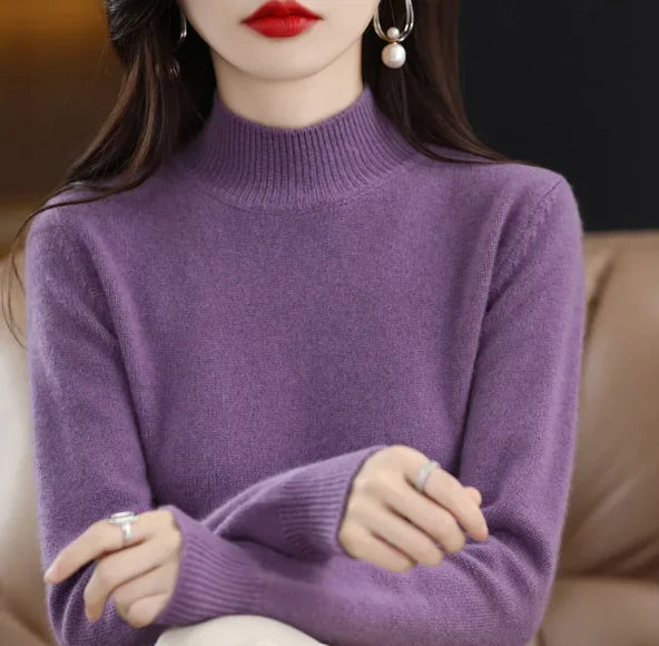 Autumn/Winter Half-High Collar Sweater