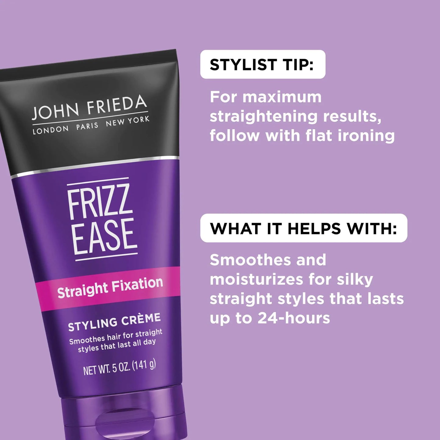 John Frieda Frizz-Ease Styling Creme, Straight Fixation, 5 Oz (Pack of 3) 5 Ounce (Pack of 3)