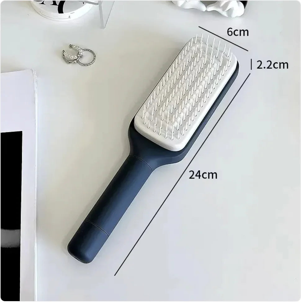 4-in-1 Self-Cleaning Anti-Static Hair Brush with Massage and Lifting Function