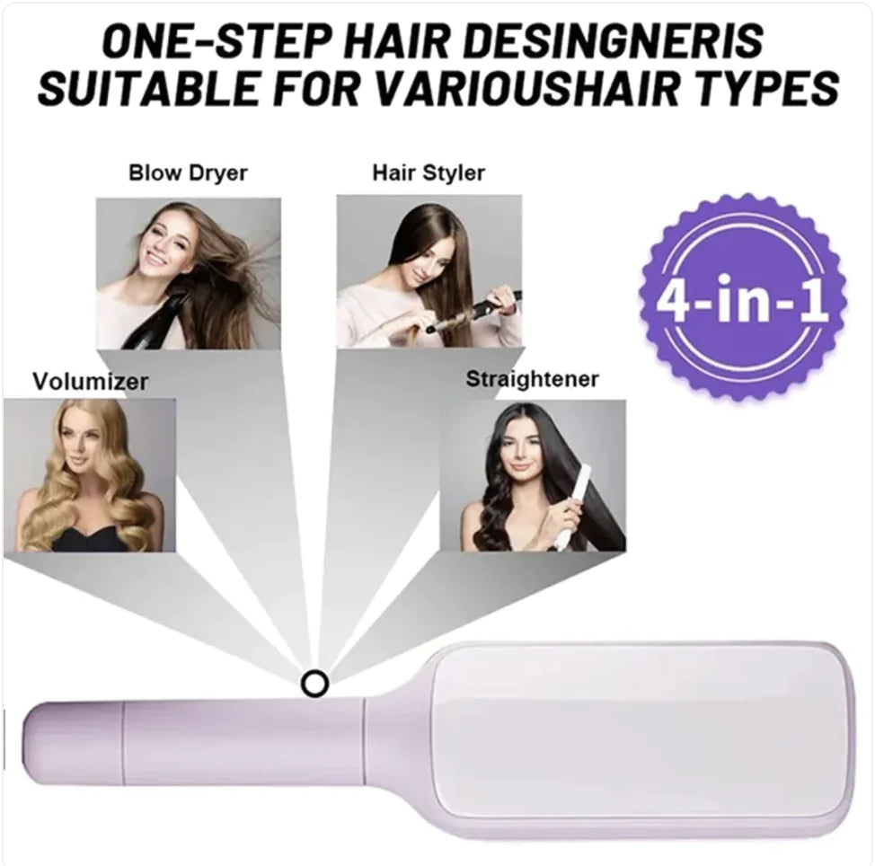 4-in-1 Self-Cleaning Anti-Static Hair Brush with Massage and Lifting Function